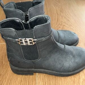 Girls Bebe black ankle boots - size 3